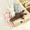 New Handmade Kawaii Rabbit Crochet Wool Doll Animal Stuffed Plush Toy Soothing Baby Sleeping PillowToys For Kids Birthday Gifts 2