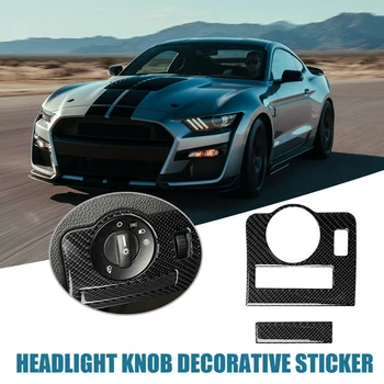 

Carbon Fiber Headlight Switch Frame Trim Stickers for Ford Mustang 2009-2013