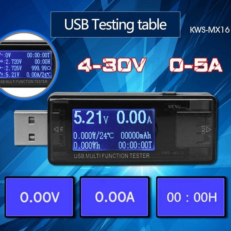 Usb тест цифровой диспай Вольтметр Амперметр ток тест er емкость детектор