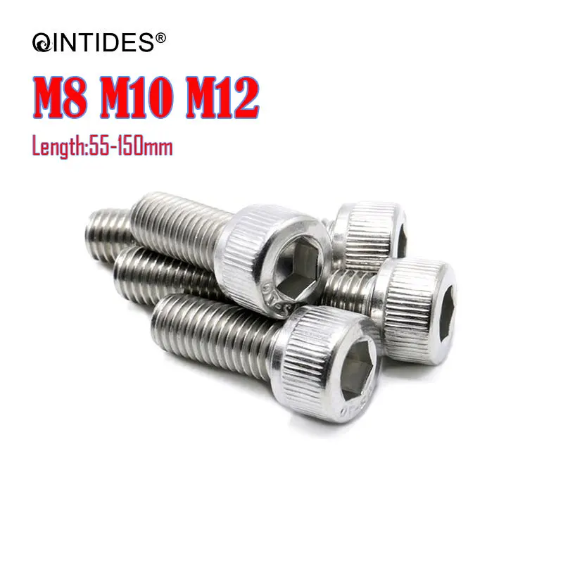 QINTIDES 5 40Pcs Length 55 150mm M8 M10 M12 Hexagon Socket Head Cap 
