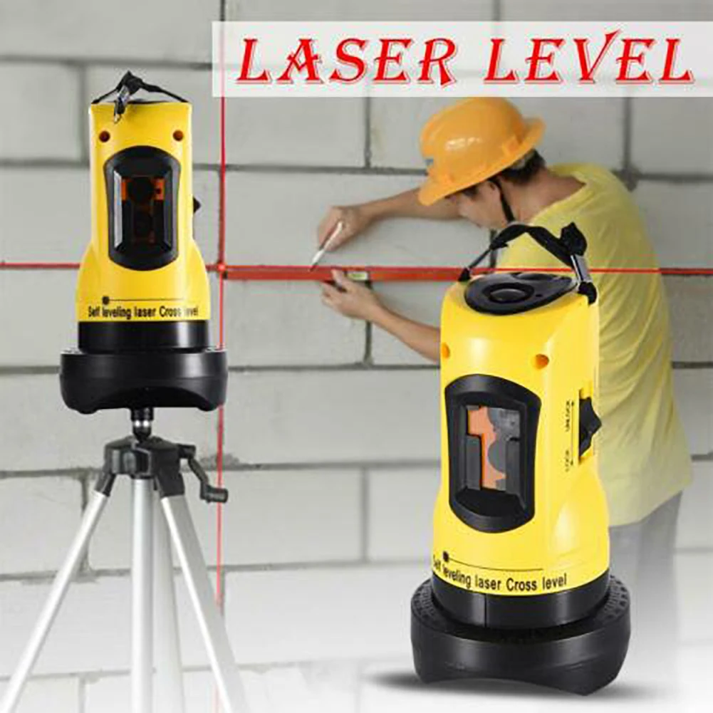 Перекрестный лазерный уровень 360 градусов горизонтальный вертикальный лазерный уровень самонивелирующийся DIY Экономичный 2 линия 1 В, 1H лазерный измеритель уровня