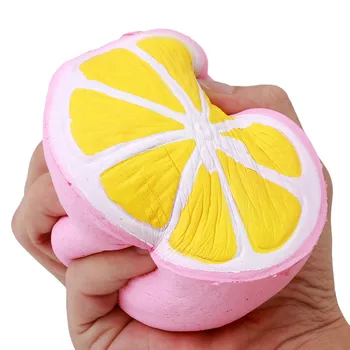 

Jumbo Kawaii 2019 New Squeeze lemon squeeze Cute fruit Slow Rising Decoration Phone Strap Pendant Squishes Gift toys doll