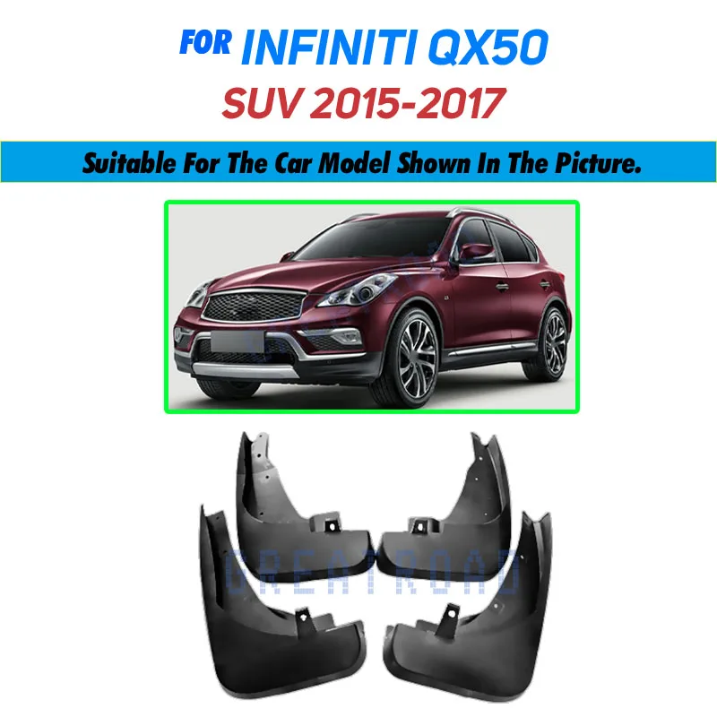 4PC Car Mud Flaps Splash Guard Set For Infiniti EX25 / QX50 (2016-2022) - View #2