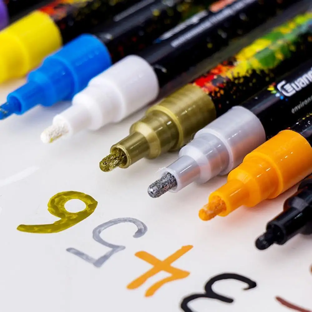 

12Colors/Set 2.0mm Acrylic Paint Marker Pen For Ceramic Rock Glass Porcelain Mug Wood Fabric Canvas DIY Painting