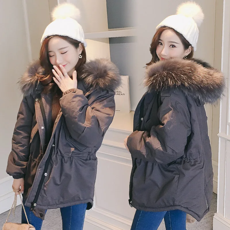 

2018 Winter New Style Korean-style Short Cotton-padded Clothes Women's Large Fur Collar Loose And Plus-sized Cotton Coat