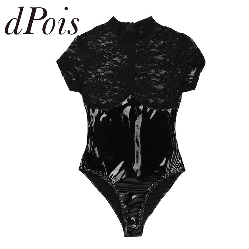 Женское слитное нижнее белье из искусственной кожи кружевной топ с ложным