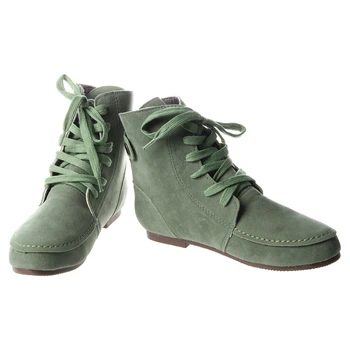 

Autumn Boots Snow Boots for Women Martin Boots Suede Leather Boots size4.5 green