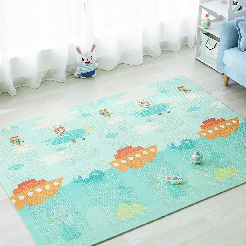 Блестящий детский игровой коврик 150X200 см/59X79IN, детский коврик 1 см, толстый детский коврик для ползания, мультяшный складной Противоскользящий коврик, коврик из пены