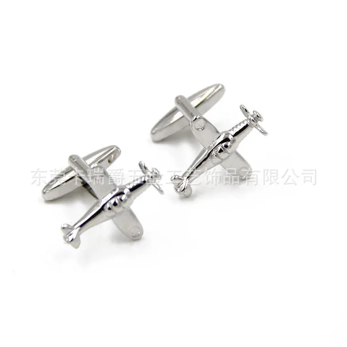 

June New Products Fun Battle Airplane Modeling Cufflinks Sleeve Nail European Style Simple Style Cufflinks