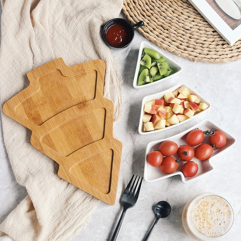 Creative Ceramics Christmas Tree Wood Tray  (8)