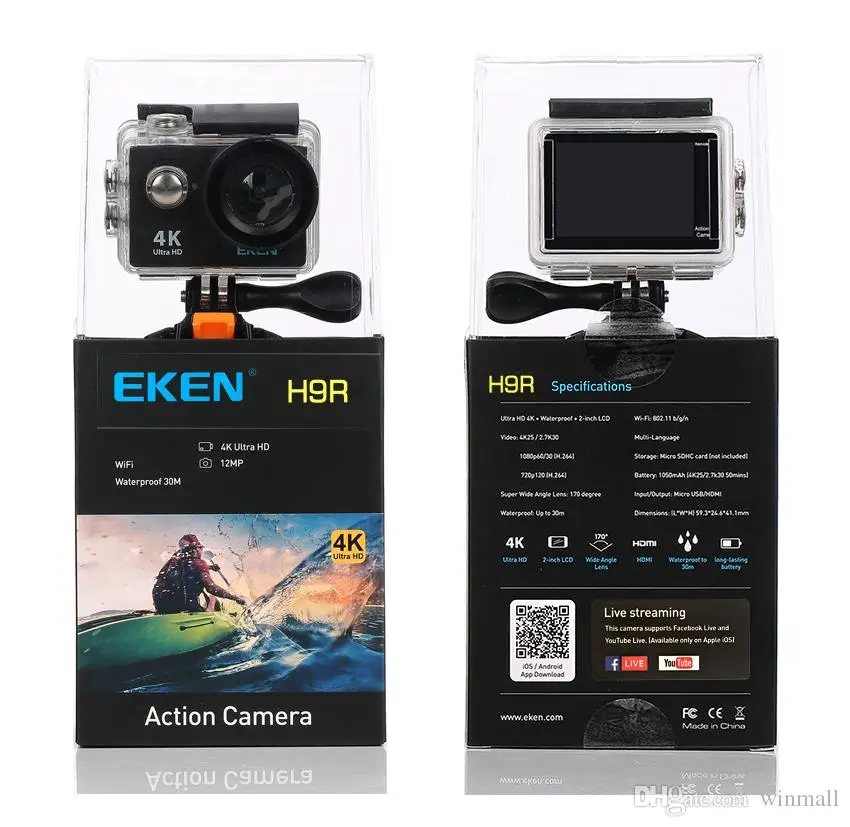 Original EKEN H9 H9R 2.4G Remote Control Ultra HD 4K Action Camera WiFi 2.0
