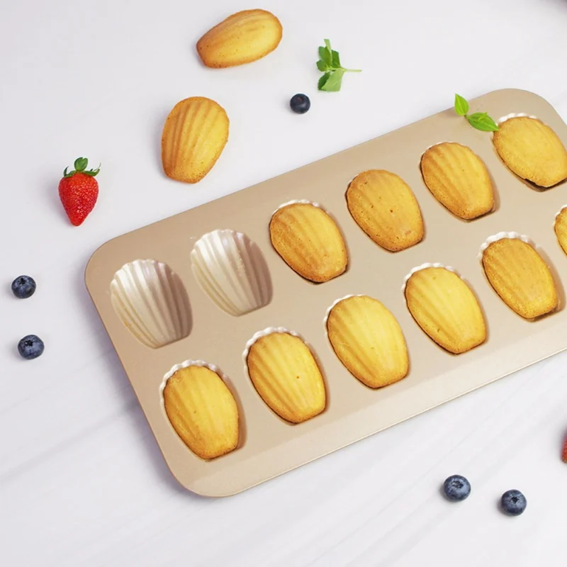

12-cup Bakeware Nonstick Madeleine PanHeavy Duty Shell Shape Baking Cake Mold Kitchen Form for Cooking
