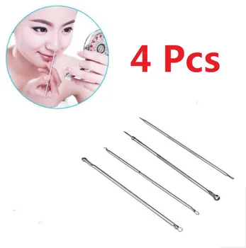 

4pcs Blackhead Comedone Acne Blemish Remover Stainless Needles Remove Extractor Tooth Scraper Probe Tweezers Tool