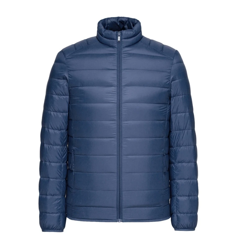 SEMIR короткий пуховик для мужчин, зимняя мужская трендовая куртка с воротником, 90 бархатная модная мужская Молодежная однотонные трендовые пальто - Цвет: sapphire