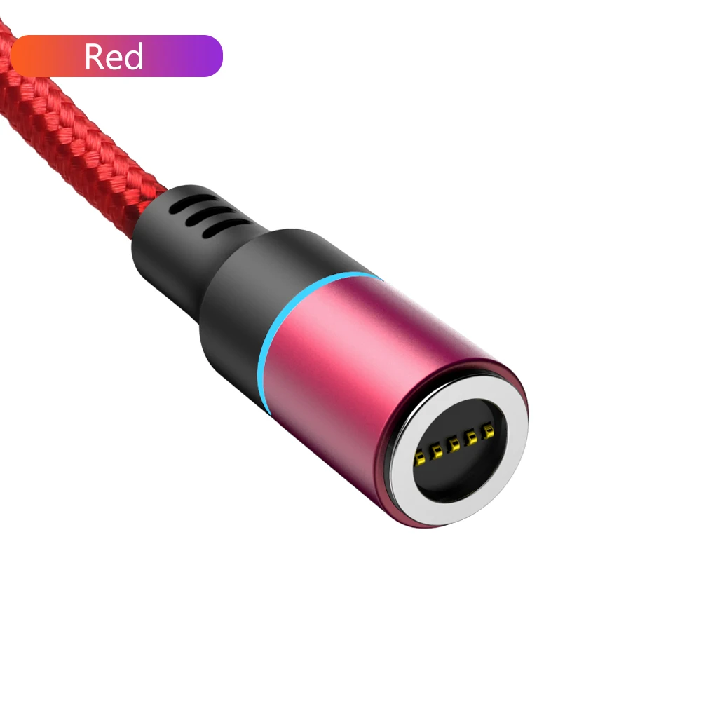 Магнитный Micro USB кабель для iPhone samsung Xiaomi 3A Быстрая зарядка данных провод шнур магнитное зарядное устройство usb type C кабель для мобильного телефона - Цвет: Red Cable No Plug