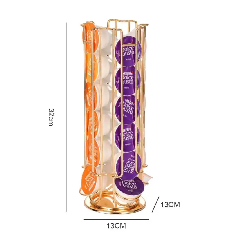 Вращающийся органайзер для капсул, держатель для капсул, железная металлическая подставка для кофе с хромированным покрытием, стойка для кофейных капсул, для предметов капсул - Цвет: A10