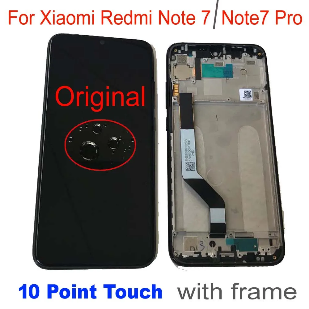ЖК дисплей с сенсорным экраном и дигитайзером в сборе рамкой для Xiaomi Redmi Note 7 Note7 Pro