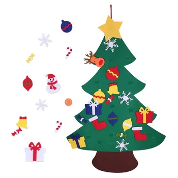 

2020 DIY Felt Christmas Tree Decor for Home Xmas Colorful Kids Toys Christmas DecorHanging Ornaments New Year 2021 Gifts