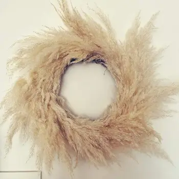 

Handmade Grassland Wreath Decoration Wall Dried Flowers Crafts Office Christmas Wedding Decoration Rattan Circle Door Wreath