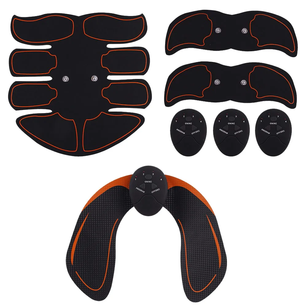 Фитнес-тренажер для мышц живота, тренажер для Ног Живота, для бедер и ягодиц, электрические тренажеры, массажный пресс, тренировка, домашний тренажерный зал - Цвет: Коричневый