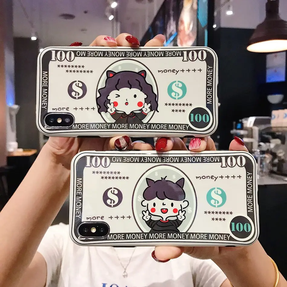 

For iPhone 11 Pro XS Max XR X Case Cute Cartoon Money Child Pattern Phone Case For iPhone SE 8 7 Plus Soft TPU Shockproof Cover