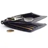 Name Engraving Money Clip Mini Wallets Genuine Leather Male Purse Mini Vintage Slim Wallets 4