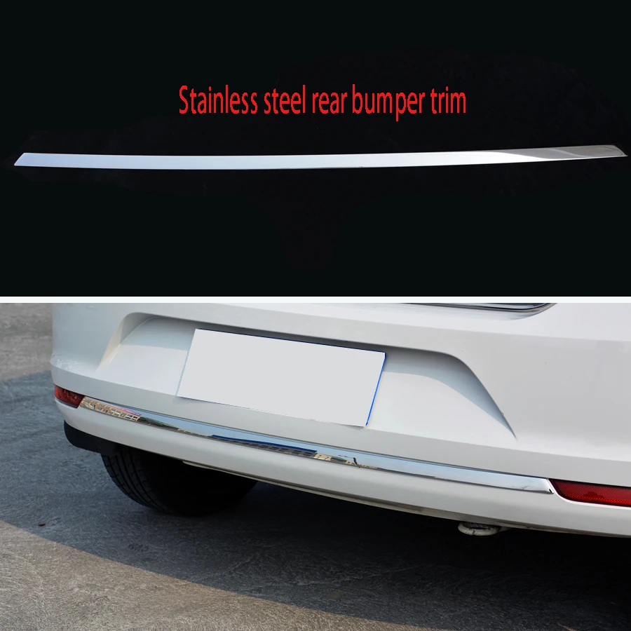 

For Volkswagen Polo 2014-18Tailgate Rear Door Bottom Cover Molding Trim Stainless Steel back door trim car Accessories