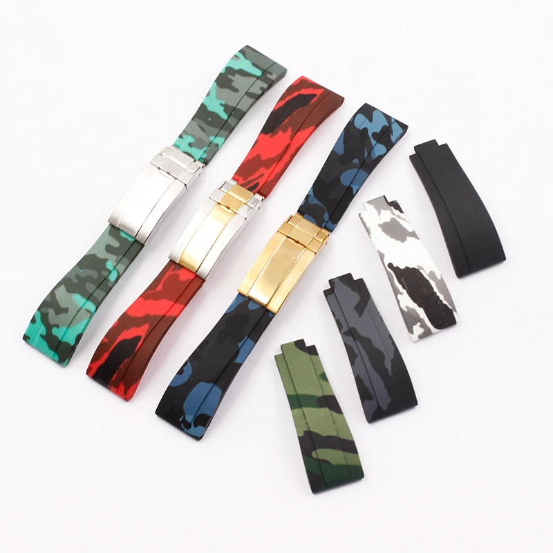 

Watch Accessories Silicone Watch Strap Applicable for Rolex Yacht Mingshi Ditongna GMT Long for Rolex Rubber Short Strap 20mm