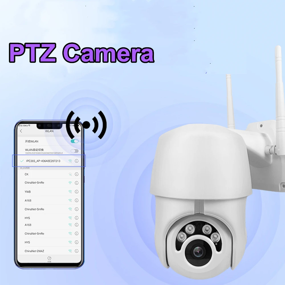 

PTZ Camera Wireless Wifi Cameras Outdoor 1080P Digital Zoom Cloud Speed Dome Surveillance Security 2mp IP Cameras Night Vision