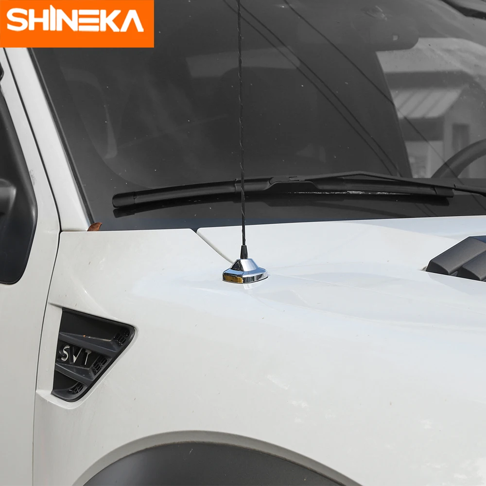 SHINEKA Автомобильная наклейка для Ford F150 2009- углеродное волокно зерно радио антенна Базовая Крышка Накладка для Ford F150 2009
