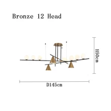  Retro chandelier black gold minimalist long chandelier glass bubble lamp for living room bedroom kitchen island lighting 