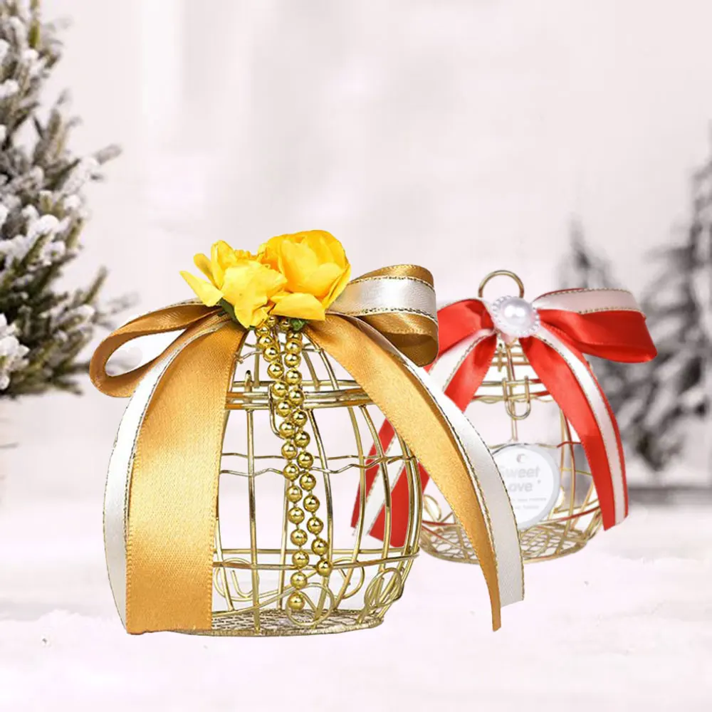 Mini vintage retro bird cage Candy Box Wedding Favors and Gifts Boxes Chocolate for Guests Giveaways Party Supplies | Дом и сад