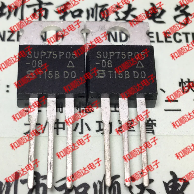 

10 шт./лот SUP75P05-08 новый запас TO-220 -55V -75a