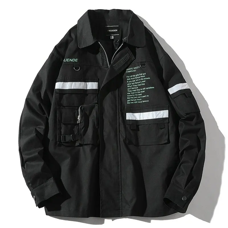 

2020 Autumn Men's Jacket New Zipper Windbreaker Jackets Letter Printed Overcoat Male Plus Size Hip Hop Streetwear Jackets Coat