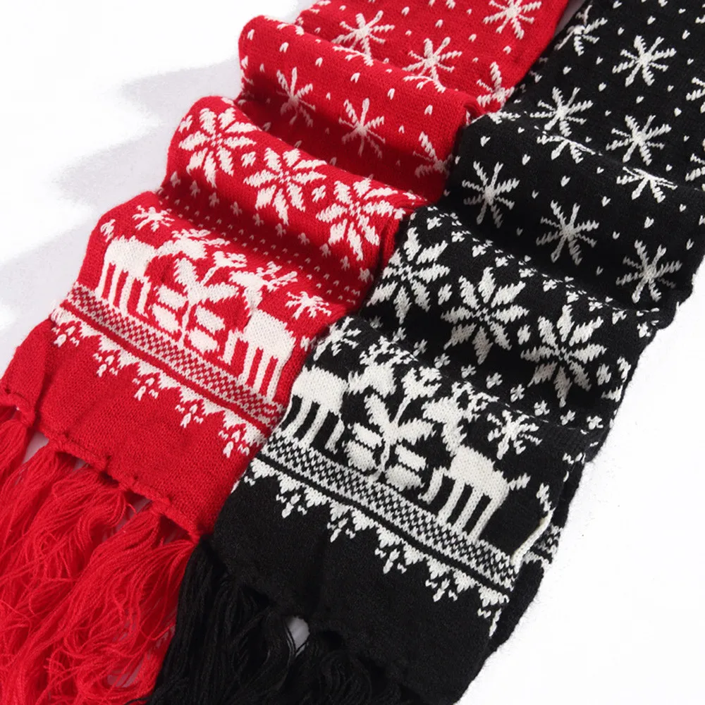 Унисекс женский и мужской Рождественский шарф олень; Снежинка, узор, печать, шарф, теплый толстый зимний женский шарф с кисточками sjaal