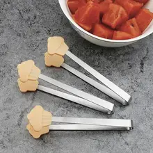 Stainless Steel Anti-slip Silicone Clamp Head Sugar Tongs Food Clip Kitchen Tool Mini pad design, beautiful and appearance