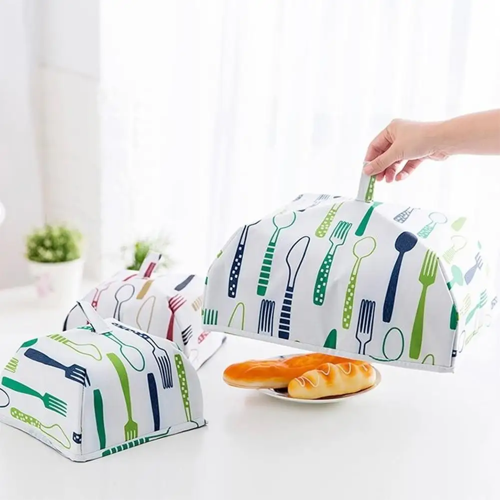 Kitchen Insulation Aluminum Foil Food Cover Folded Anti Fly Mosquito Cover Keep Warm Food Kitchen Gadgets