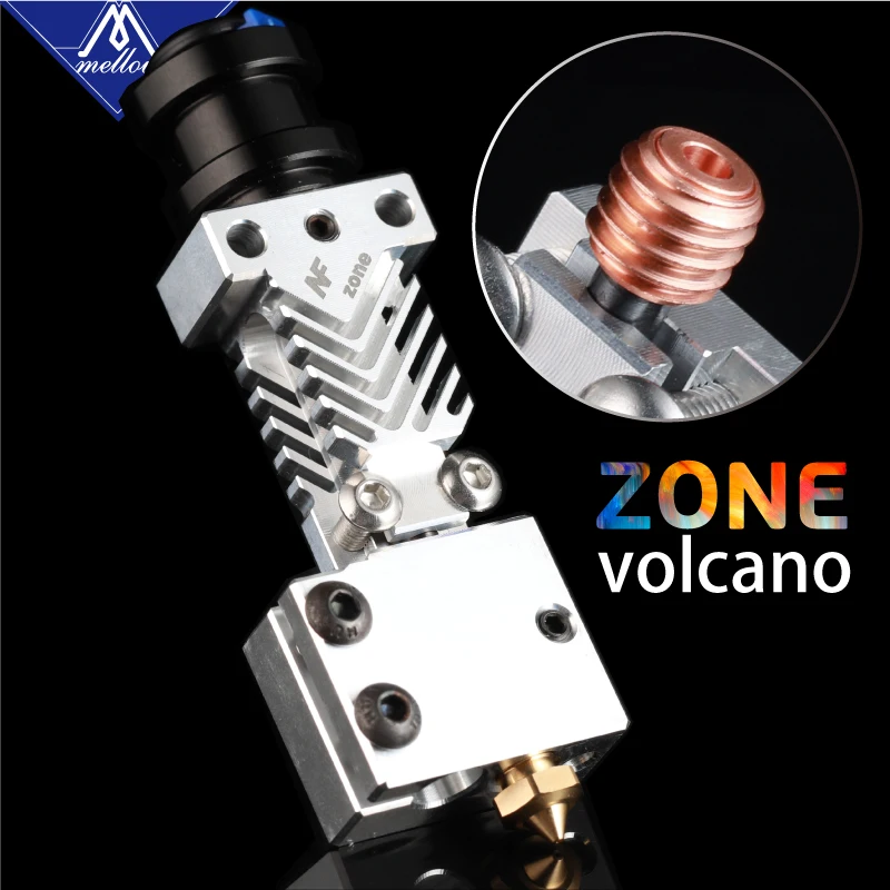 Hotend com Ventilador de Refrigeração para Bowden Mellow Impressora Zona-vulcão Aquecedor Bloco Kit E3d v6 J-head Extrusora Vulcão Bico 3d nf - Imagem 2