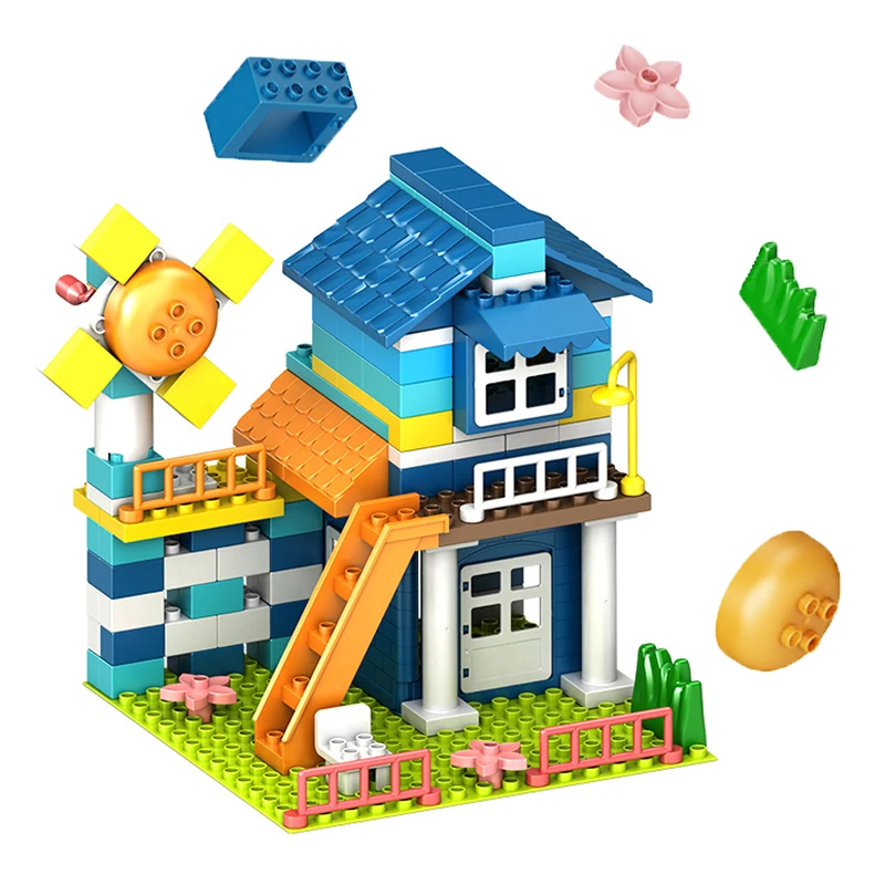 

NEW Windmill Farm Building Blocks Large Particles Bricks Toy Educational Gifts for Kids DIY Assemble Cute Color Quality Duploed