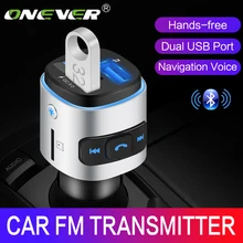 Onever QC 3,0 зарядное устройство fm-передатчик AUX модулятор Bluetooth 4,2 беспроводной автомобильный Радио адаптер TF USB MP3 плеер с окружающим светильник