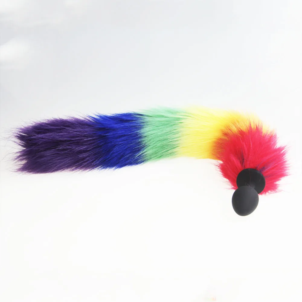 hh080 rainbow fox tail anal plugs (40)