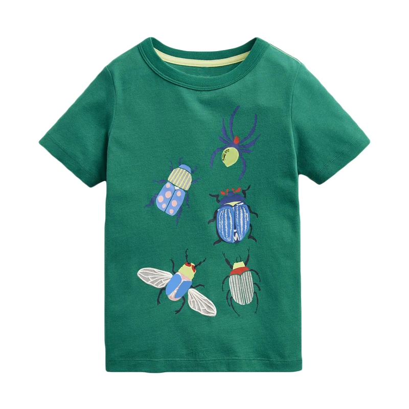 Little maven Летняя Футболка для Мальчиков Одежда Хлопок Животных Насекомых Детей Топы Майки Детские Детская Одежда