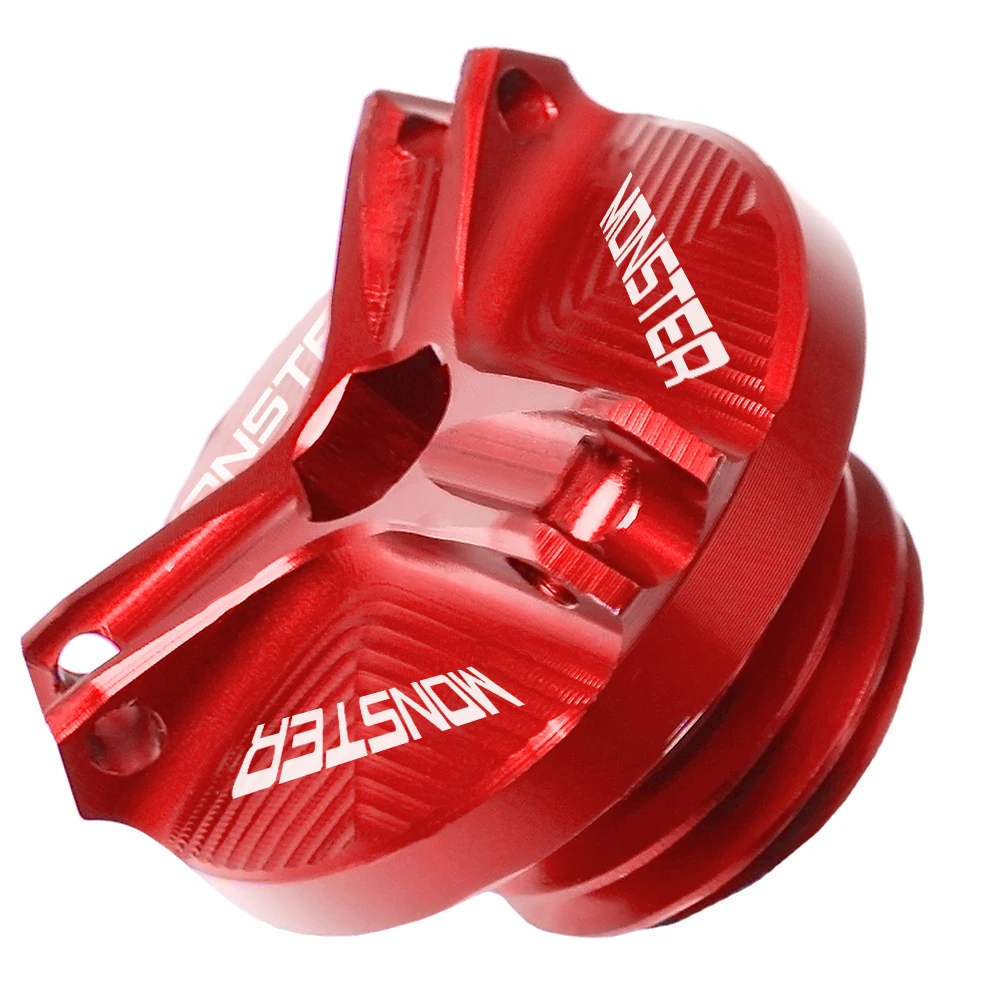 With MONSTER logo Engine Oil Filter Cup Plug Cover screws For Ducati 696 600 748 848 999 1098 800 900 Monster S2R/S4/S4R/ST3