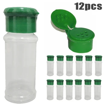 

12pc 100ml Salt Pepper Shakers Spice Seasoning Jar Can Pot Bottles Barbecue Cruet Container Kitchen Seasoning Bo storage box