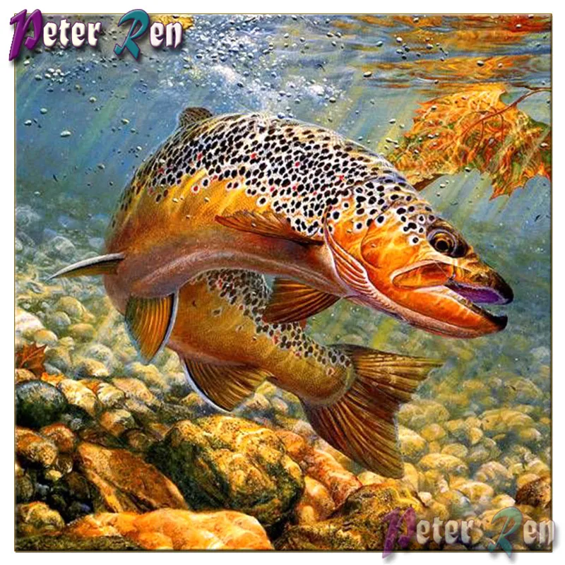 

5d animal Diamond Painting full Square\Round Rhinestone Embroidery Mosaic Big Fish in Hubble pictures Handmade decoration gift