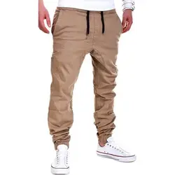 Мужские штаны, одноцветные эластичные штаны, дышащие повседневные Тонкие штаны для мальчиков, длинные штаны SSA-19ING
