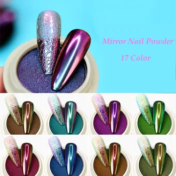

1g/box Chameleon Nail Powder Magic Mirror Effect Solid Chrome Powder Pigment Dust Shining Nail Art Decoration Auroras Dust