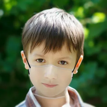 

Children Transparent Facemask Reusable Washable Mouth Mask Visible Expression Face Cover With Eye Shield Masque Enfant Lavable