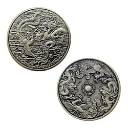 Pièce porte bonheur Dragon chinois, ancien phénix, artisanat en cuivre, pièces de collection, souvenir, Badge commémoratif, cadeau à un ami 
