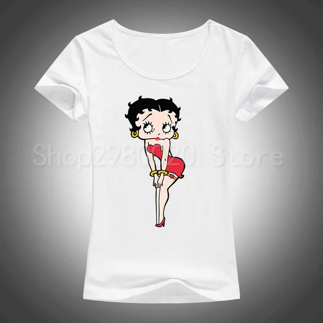 5 Новая женская футболка Betty Boop, футболка с рисунком Белоснежки/милых животных, Повседневная футболка для женщин/девочек, топы, одежда - Цвет: 5